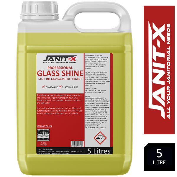 Janit-X Professional Machine Glass Shine Detergent 5 Litre