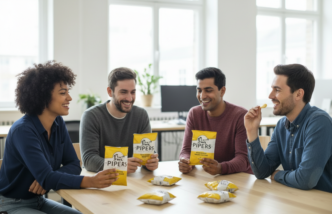 Pipers Gluten-Free Lye Cross Cheddar & Onion Vegetarian Crisps Multi-Pack | 24 x 40g