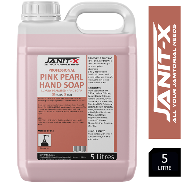 Janit-X Professional Luxury Pink Pearlised Hand Soap 5L Refill Bottle