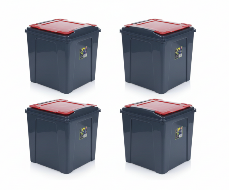 Wham Recycle It Red Bin & Lid 50 Litre
