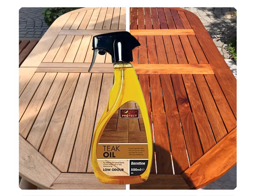 Barrettine Teak Oil Trigger Spray 500ml | 2 Pack Bundle