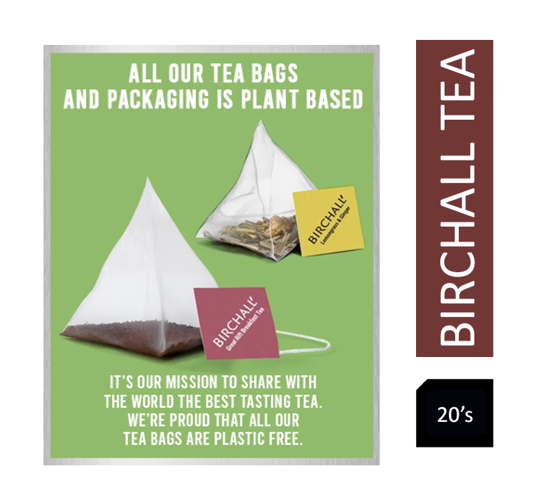 Birchall Plant Based Prism Enveloped Teabags - Great Rift DECAF 20's