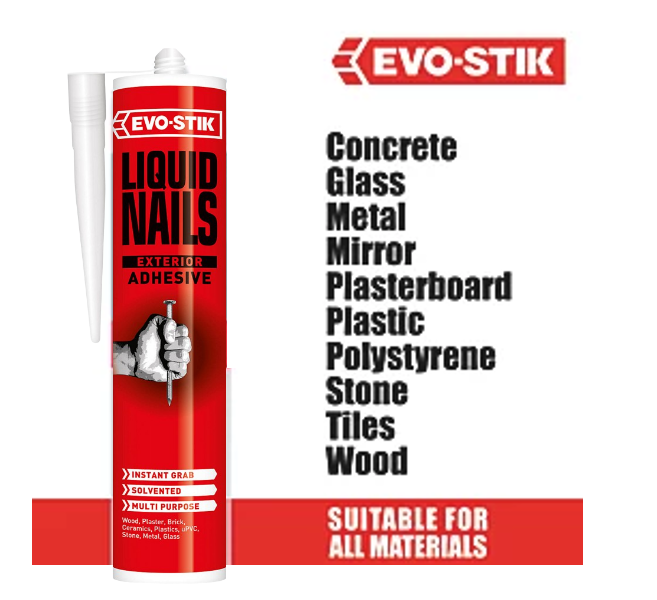 Evo-Stik Liquid Nails Grab Adhesive | Interior or Exterior Use |Colour: White, 290ml