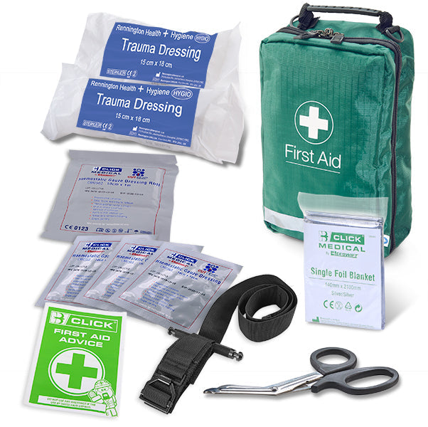 Click Medical Critical Injury Bag - High Risk Bs8599-1:2019 Green