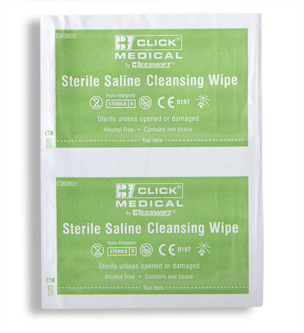 Click Medical Sterile Saline Wipes Box of 100