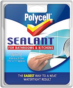 Polycell Sealant Strip Bathroom & Kitchen - White 41mm by Polycell