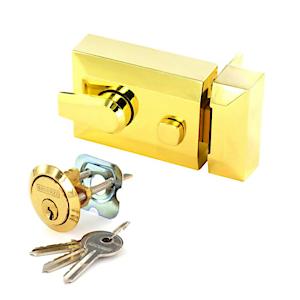 Securit Pol Brass Dl Nightlatch Std, Silver
