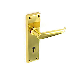 Prem Vict Lock Hndls Brass S2850