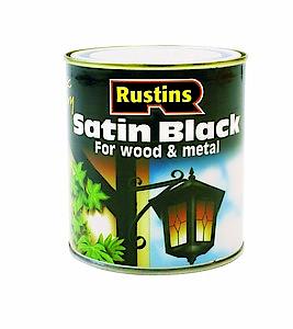 Rustins Quick Dry Satin Black Paint 250Ml
