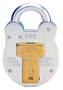 Squire Old English Galvanised Steel Case 4 Lever Padlock, Medium