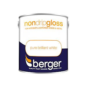 Berger Non Drip Gloss Paint | Pure Brilliant White | 2.5L