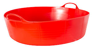 Decco Sp35R Tubtrugs 35L Large Shallow Flexible 2-Handled Recycled Tub, Red
