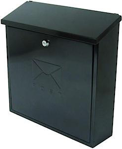 Burg-Wachter Black Contemporary Mounted Galvanised Steel Lockable Post Box