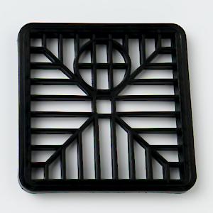 Gulley Grids Square 6" Blk Pa373