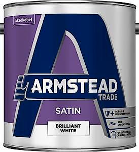 Armstead Trade Satin Finish Paint Brilliant White 2.5 Litres