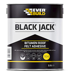 Everbuild Black Jack 904 Bitumen Roof Felt Adhesive Black - 2.5L
