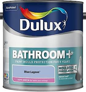 Dulux Easycare Bathroom Soft Sheen Emulsion Paint For Walls And Ceilings - Misty Mirror 2.5L