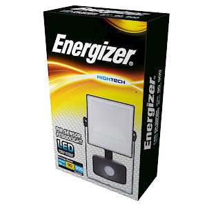 Energizer 10W Led Pir Sensor Floodlight, 900 Lumen (90 Lumen Per Watt), Daylight.