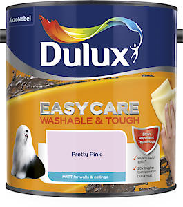 Dulux Easycare Matt Emulsion Paint For Walls And Ceilings - Pretty Pink 2.5L
