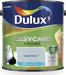 Dulux Easycare Kitchen Matt Emulsion Paint For Walls And Ceilings - Coastal Grey 2.5 Litres