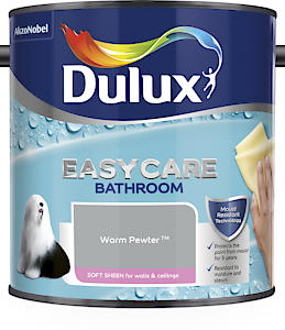Dulux Easycare Bathroom Soft Sheen Emulsion Paint For Walls And Ceilings - Warm Pewter 2.5L
