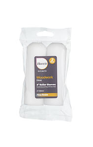 Harris Ultimate Woodwork Gloss Roller Sleeves | 2 Pack | 4In, White
