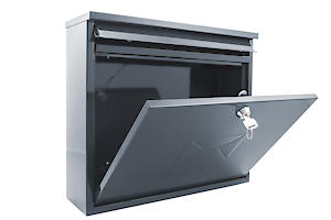 Burg-Wachter Anthracite Elegance Wall Mounted Galvanised Steel Lockable Post Box