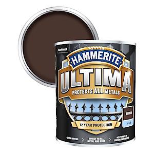 Hammerite Ultima Smooth Metal Paint - 750Ml - Brown, (Pack Of 1), Hmmumsbr750