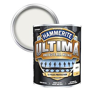 Hammerite Ultima Matt Metal Paint - 750Ml - White, (Pack Of 1), Hmmummwh750
