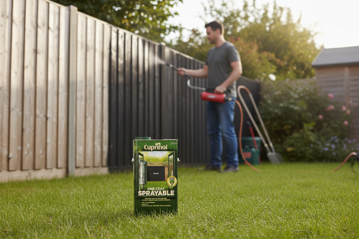 Cuprinol One Coat Sprayable Fence Treatment Black 5 Litre