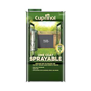 Cuprinol One Coat Sprayable Fence Treatment Silver Copse 5 Litre, 5L,