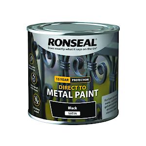 Ronseal Direct To Metal Paint Black Satin 250Ml