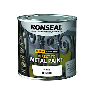 Ronseal Direct To Metal Paint White Satin 250Ml