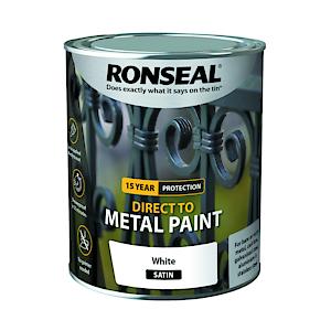 Ronseal Direct To Metal Paint White Satin 750Ml