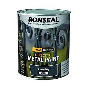 Ronseal Direct To Metal Paint Storm Grey Satin 750Ml
