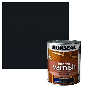 Ronseal Interior Wood Varnish - Graphite - Satin - 750Ml