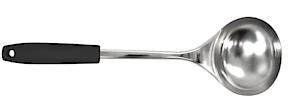 Fackelmann Initial Soup Ladle Stainless Steel 33Cm, Black & Silver