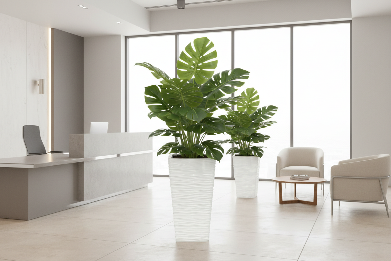 Fixtures Glaze Wave High Gloss LARGE Planter {White} Indoor or Outdoor