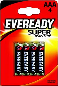 Eveready Super Heavy Duty Aaa Zinc Batteries, 4 Each