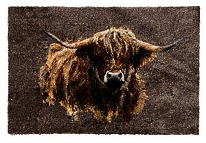 Washable Lux Door Mat - Cow