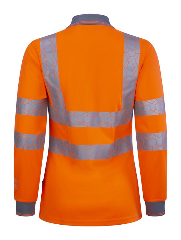 Ewear Recyclable Womens Hi Vis L/S Polo Shirt Or ALL SIZES
