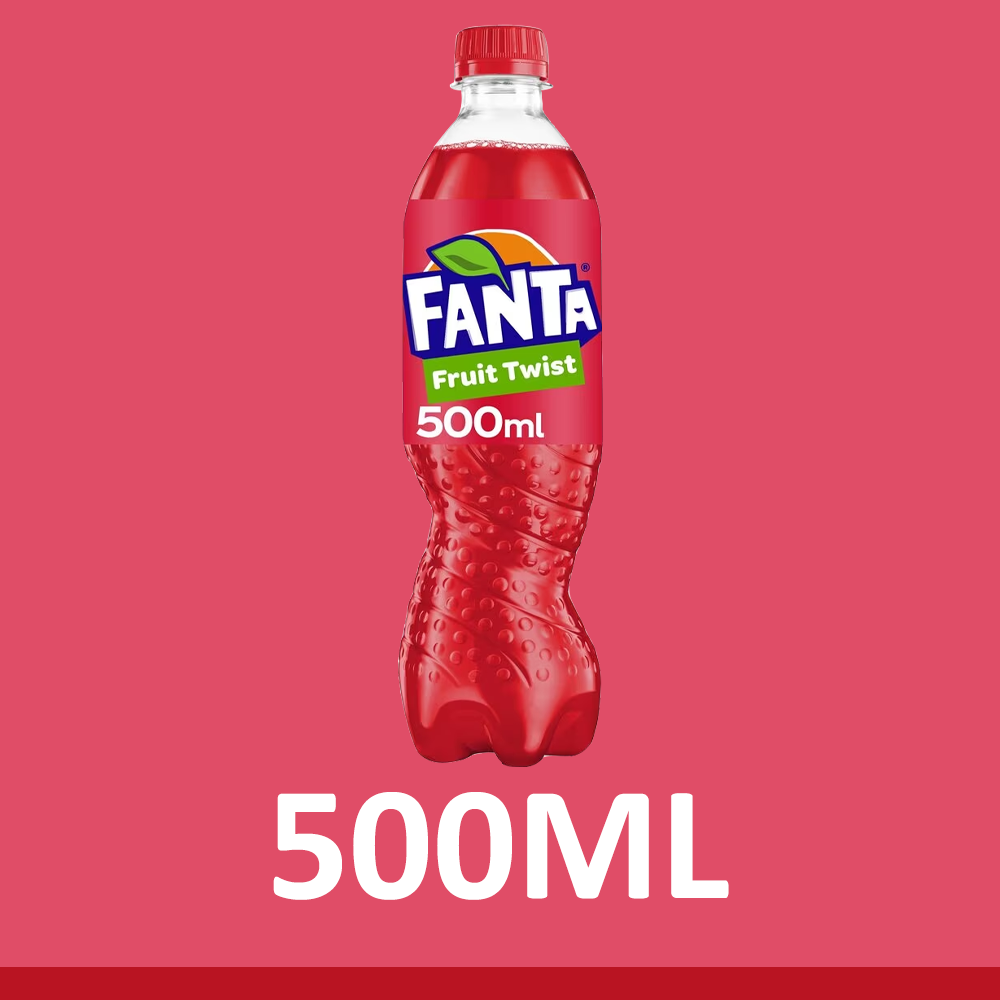 Fanta Fruit Twist ZERO SUGAR Soft Drink 500ml (Pack of 12)