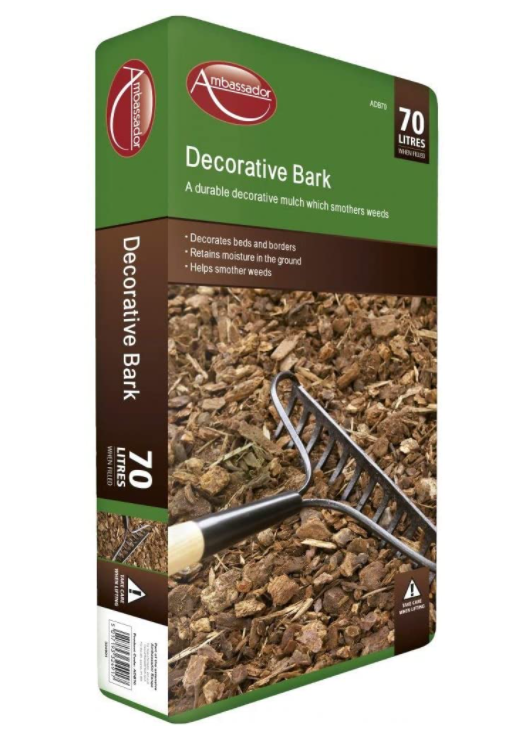 Ambassador Decorative Garden Bark Chips 70 Litres Durable Decorating Bark - UK BUSINESS SUPPLIES