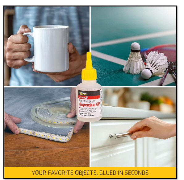 Everbuild Stick2 General Purpose Superglue | Industrial Grade | High Strength | Rapid Setting | Clear | 20g | 3 Pack Bundle