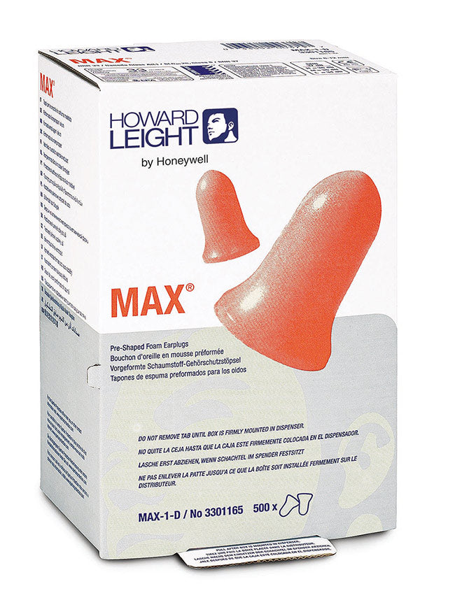 Honeywell Max-1-D Ear Plugs Ls500 Dispenser Refill Orange Pack 500's