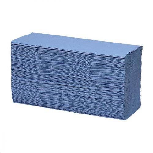 Maxima Z-Fold 1 Ply Blue Hand Towels 12 x 250's {3000} - UK BUSINESS SUPPLIES
