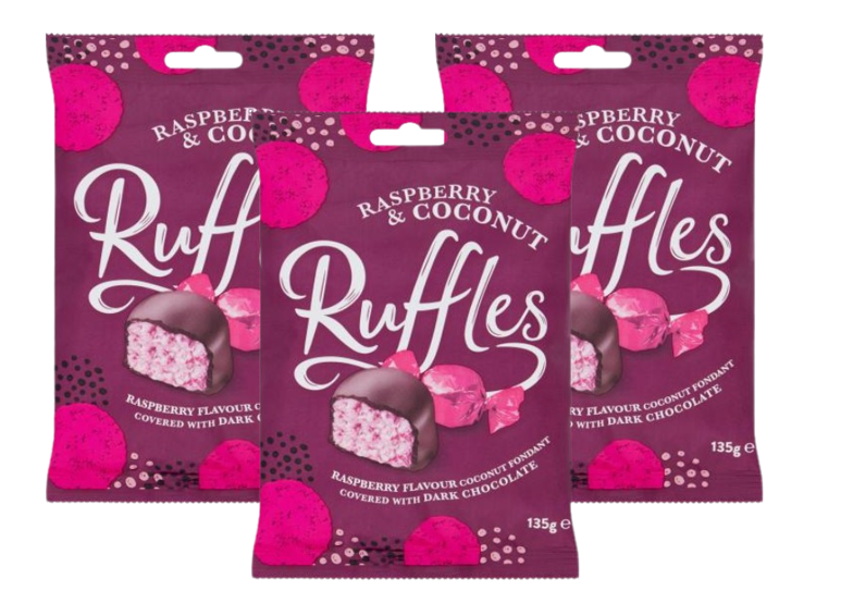 Ruffles Raspberry & Coconut 135g | 6 x Pack Bundle