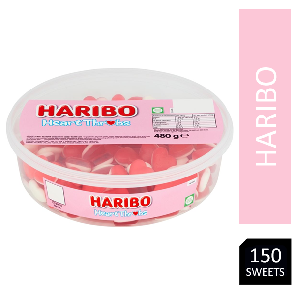 Haribo Heart Throbs Sweets Tub 150's