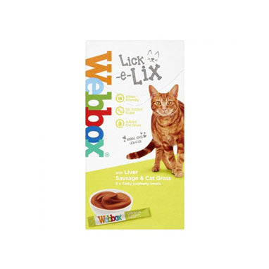 Webbox Lick-e-Lix Liver Sausage & Cat Grass Cat Treats 5 Sachets