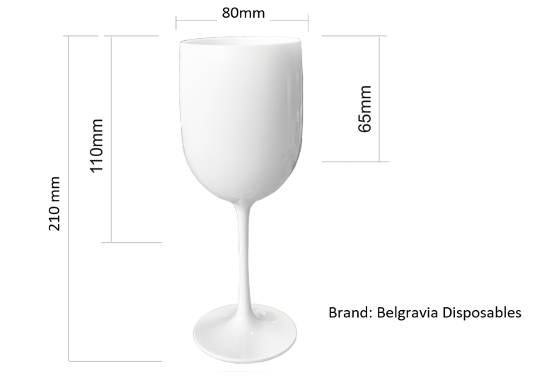 Belgravia Large Black Plastic Champagne / Wine Glasses Pack 6’s {480ml} (3283)